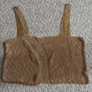 Gold Mesh Crop Top